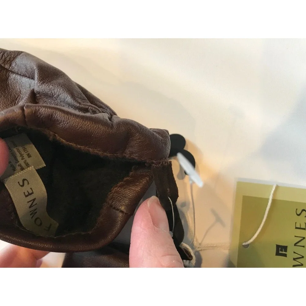 FOWNES brown Leather Dress driving‎ Gloves size 6 1/2
